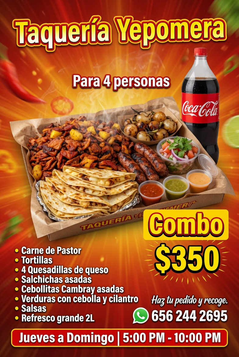 Combo Taquería Yepomera para 4 personas por $350